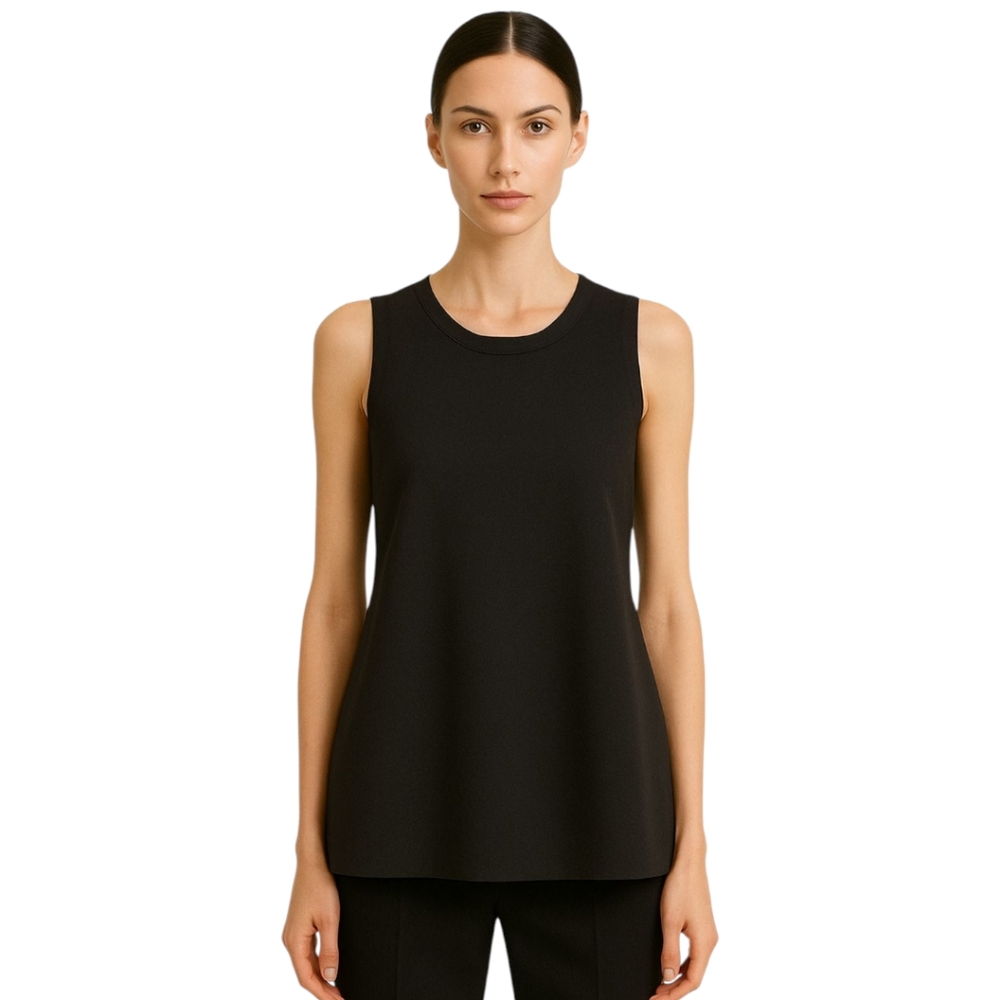 COS Sleek Black Swing A-Line Top | Structured | Minimalist &‎ Modern Womens Sz M